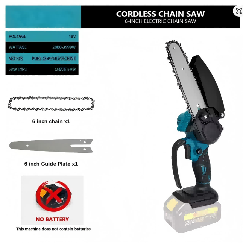 Mini Electric Chainsaw 6 Inch - 1700 دورة في الدقيقة 6 بوصة
