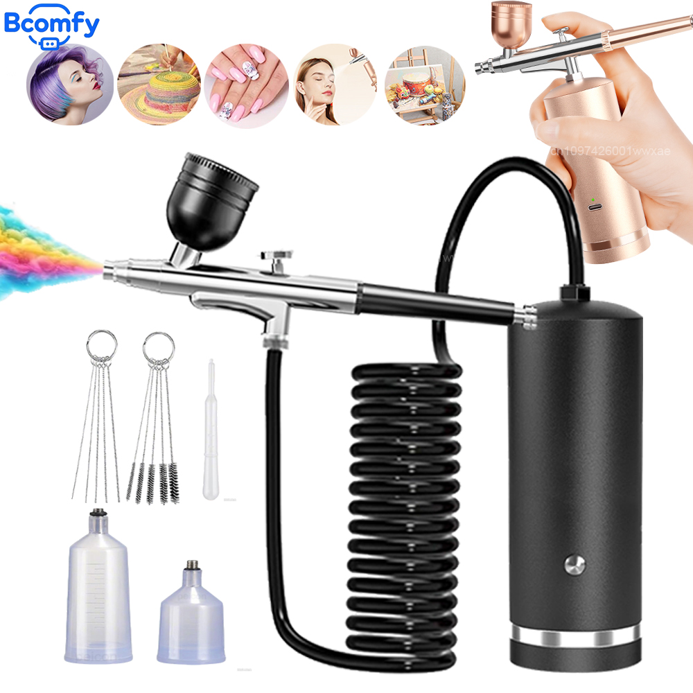 Airbrush Kit With Mini Compressor - فرشاة هوائية مع ضاغط هواء قابلة