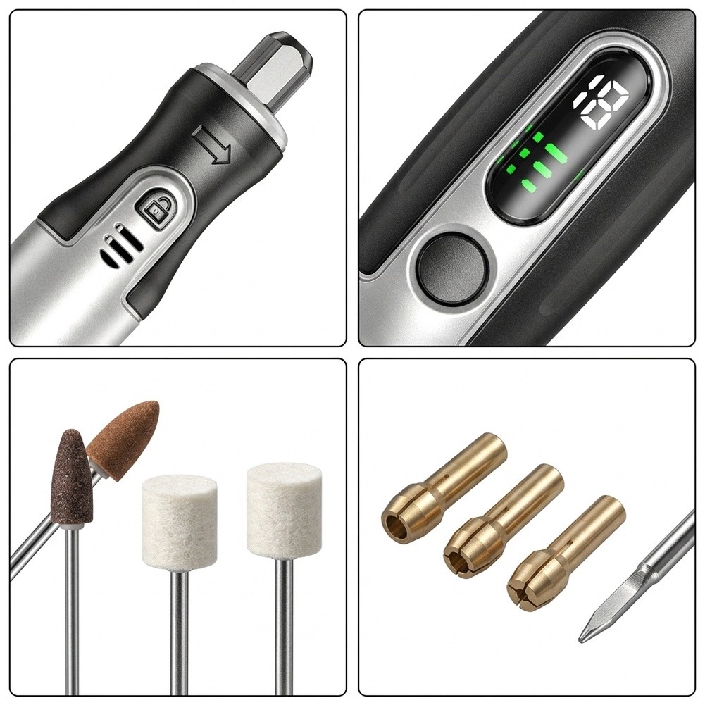 Cordless Rotary Tool Kit Accessories - مجموعة أدوات كهربائية لاسلكية قابلة للشحن