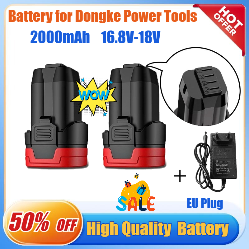 Brushless Cordless Electric Drill 18V - بطارية 16.8 فولت/18 فولت 2.0 أمبير