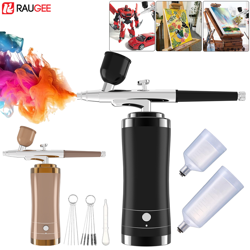 Airbrush Kit With Mini Compressor - مجموعة البخاخة اللاسلكية مع ضاغط مسدس