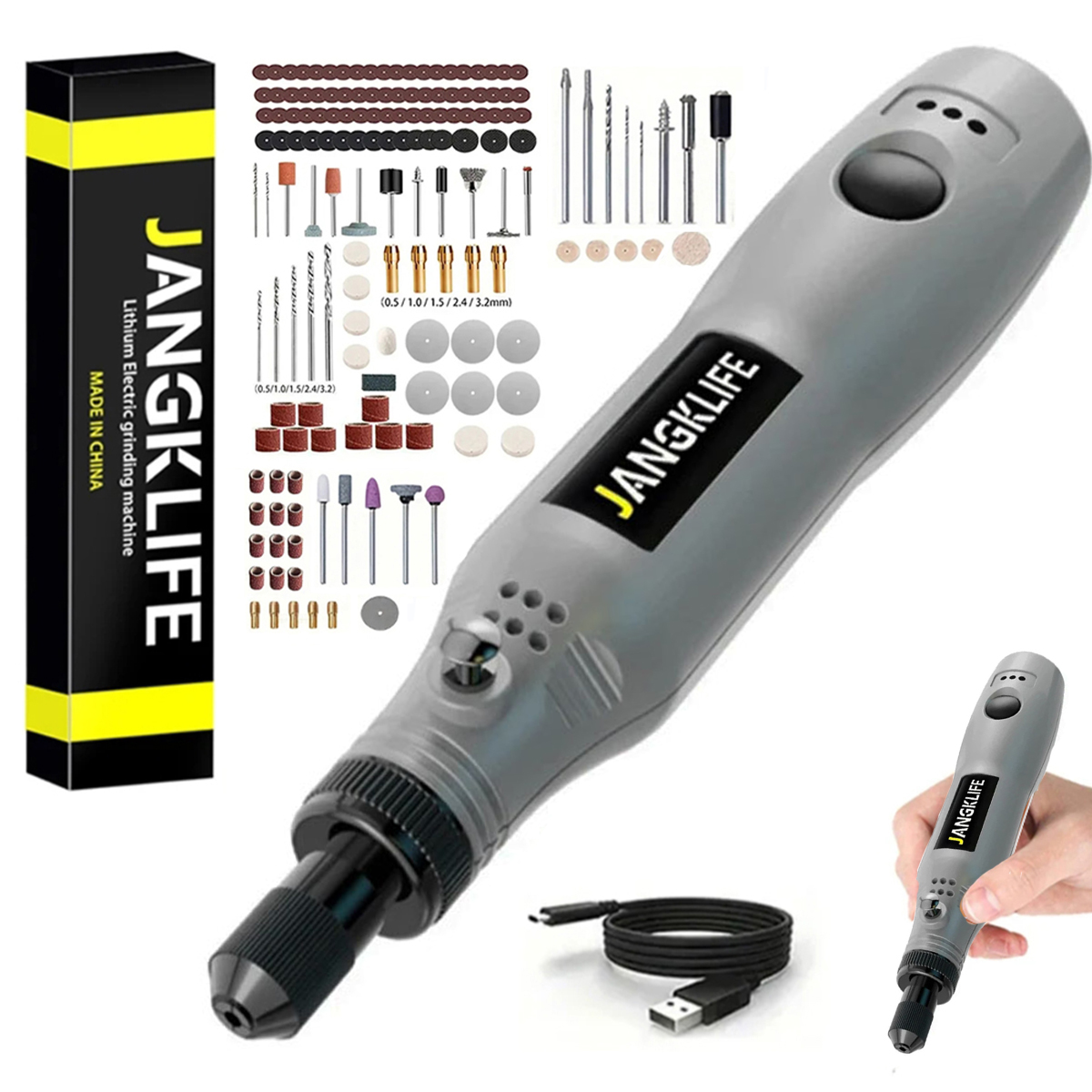 Cordless Rotary Tool Kit Accessories - مجموعة أدوات دوارة لاسلكية USB ،