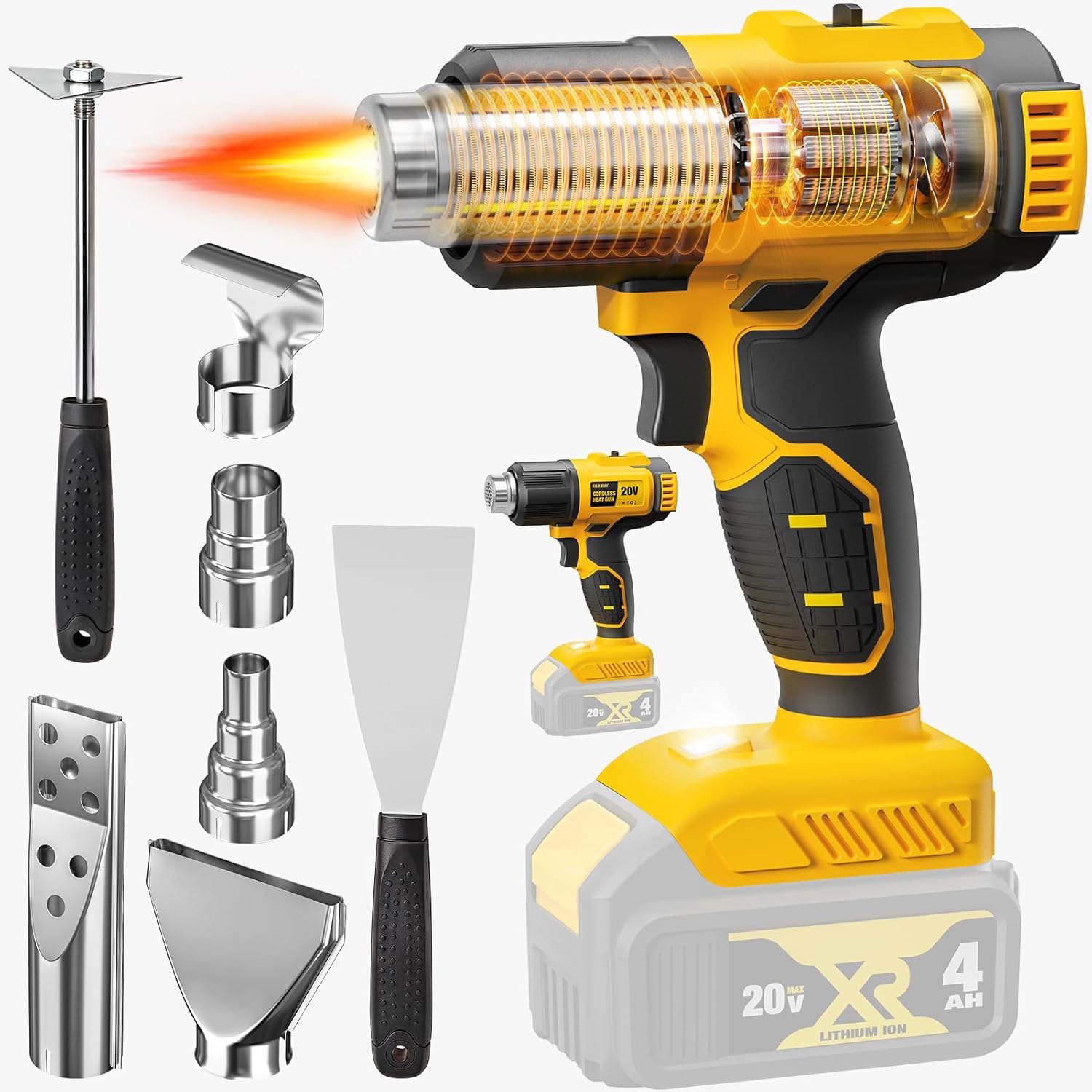 Cordless Heat Gun For Shrink Tubing - مسدس حراري لاسلكي متوافق مع بطارية