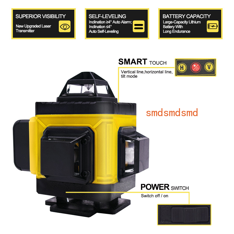 16 خطًا 4D مستوى الليزر الأفقي - مراجعة Laser Level 16 Lines 4D Green وسعره