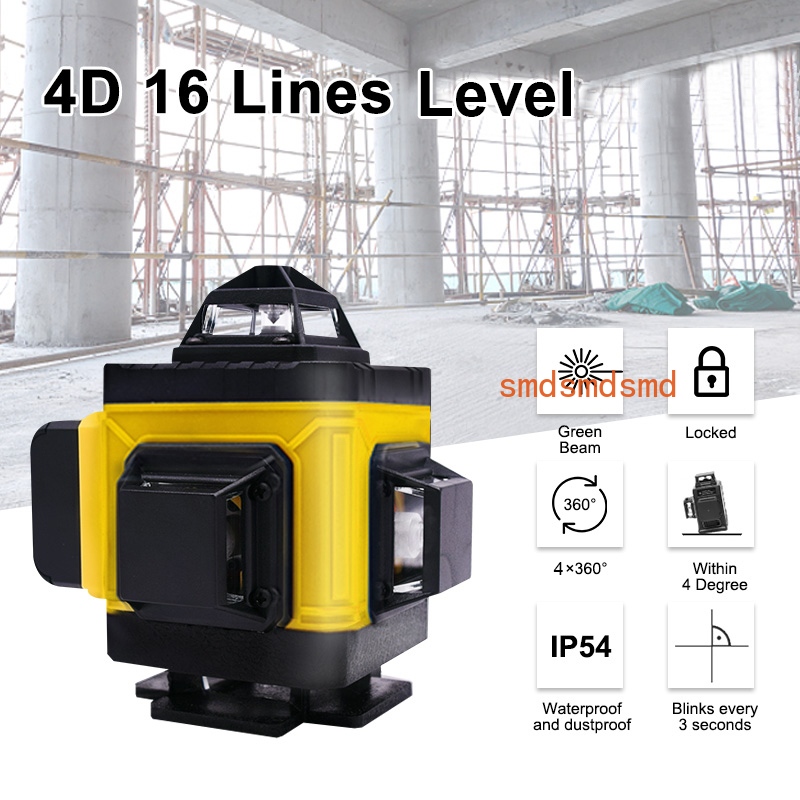16 خطًا 4D مستوى الليزر الأفقي - مراجعة Laser Level 16 Lines 4D Green وسعره
