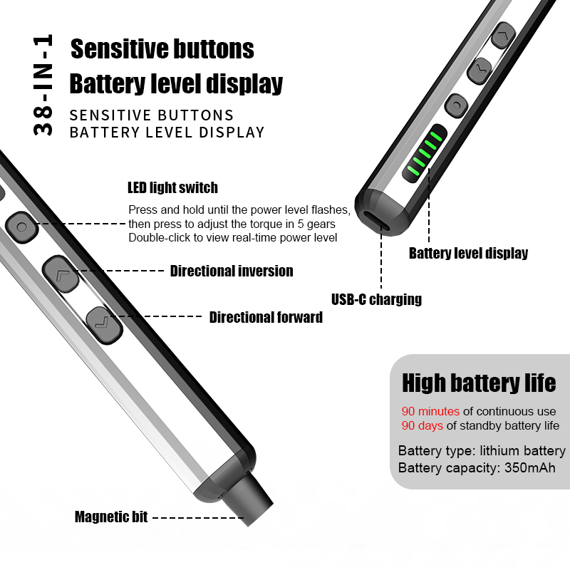 مجموعة مفكات كهربائية مجموعة أ - مراجعة Electric Screwdriver Rechargeable Usb وسعره