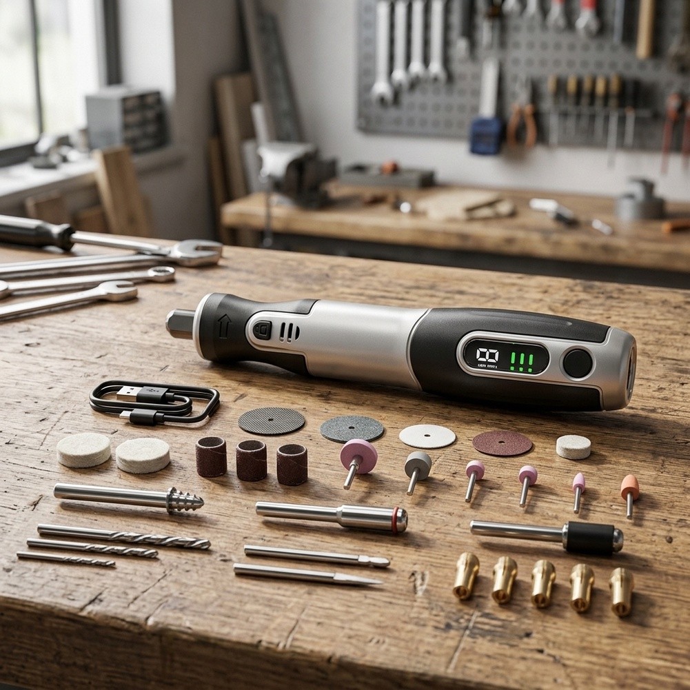 مجموعة أدوات كهربائية لاسلكية  - مراجعة Cordless Rotary Tool Kit Accessories وسعره
