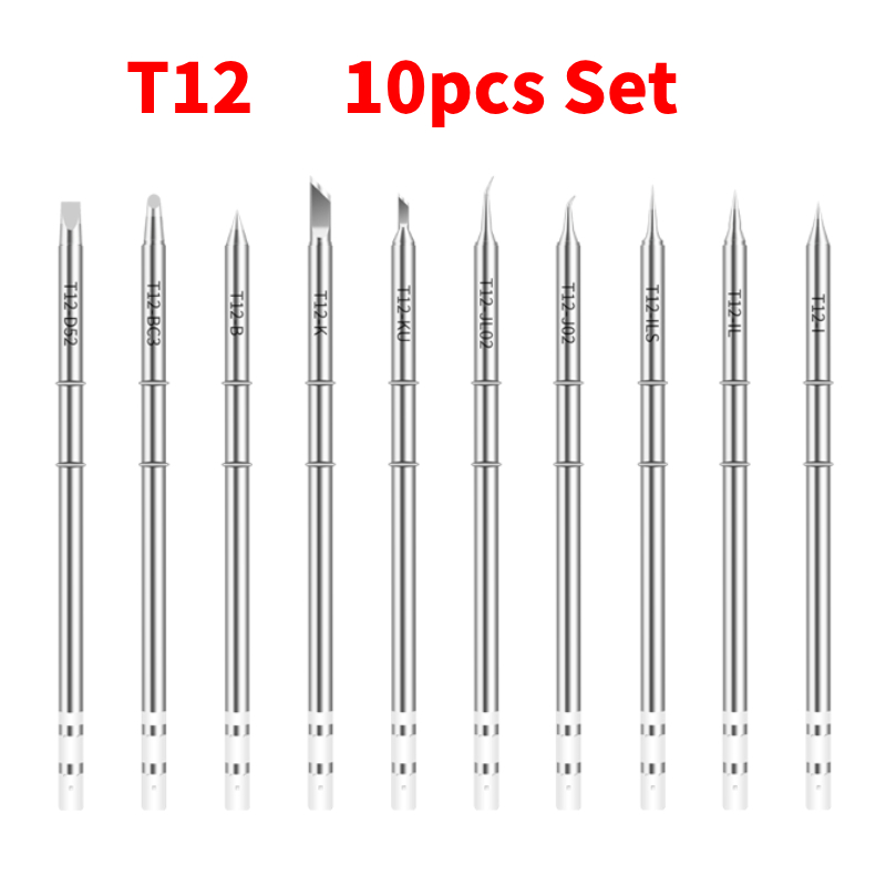 10 قطع من رؤوس مكواة اللحام T1 - مراجعة Digital Soldering Station T12 وسعره