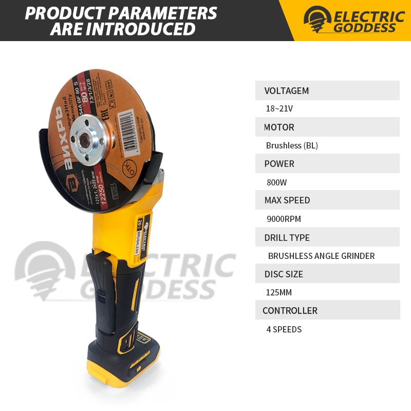 جلاخة زاوية لاسلكية 125 مم بدو - مراجعة Brushless Angle Grinder Battery Powered وسعره