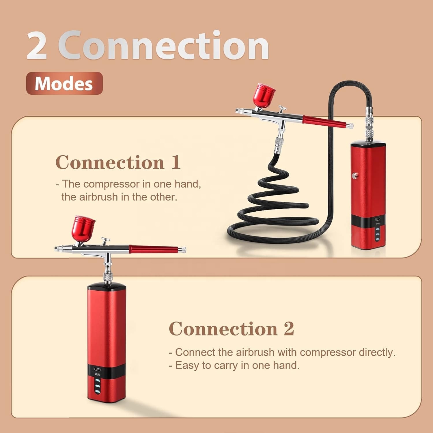 طقم فرشاة هوائية مع ضاغط، فرشا - مراجعة Airbrush Kit With Mini Compressor وسعره