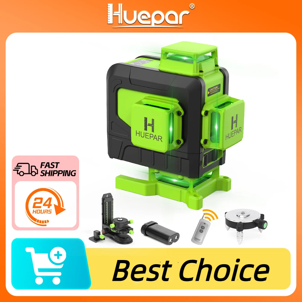 Huepar 16 خطًا 4D مستوى الليزر - مراجعة Laser Level 16 Lines 4D Green وسعره