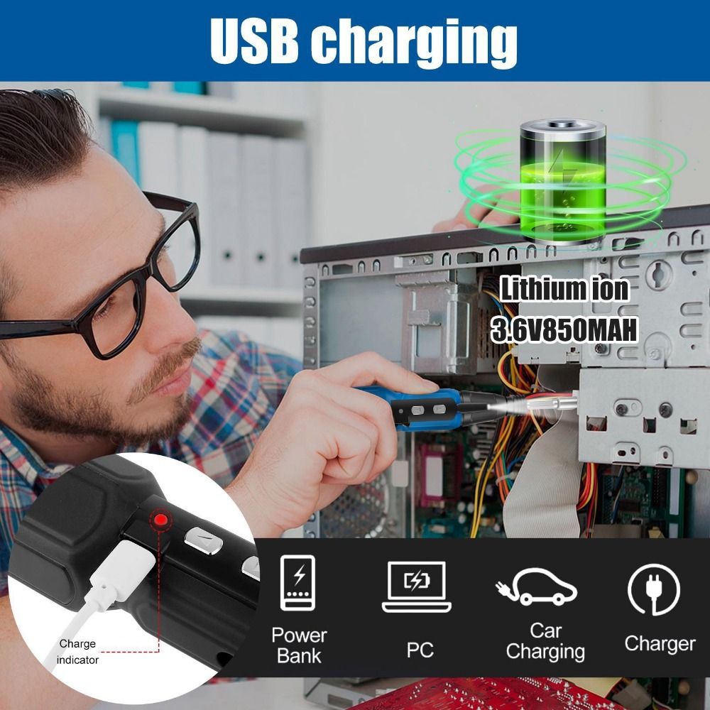 مفك براغي كهربائي 3.6 فولت مع  - مراجعة Electric Screwdriver Rechargeable Usb وسعره