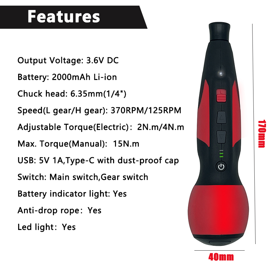 عزم دوران كبير كهربائي صغير قا - مراجعة Electric Screwdriver Rechargeable Usb وسعره