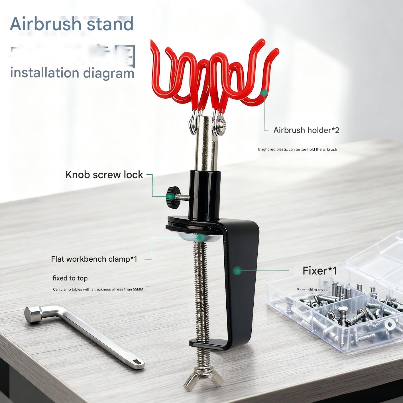 حامل فرشاة هوائية بنظام الجاذب - مراجعة Airbrush Kit With Mini Compressor وسعره