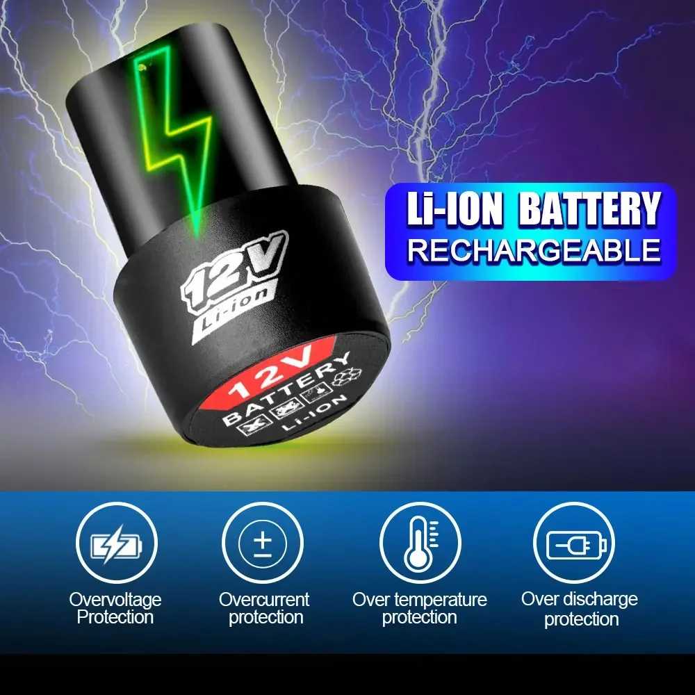 12 فولت 1500 مللي أمبير بطارية - مراجعة Electric Screwdriver Rechargeable Usb وسعره