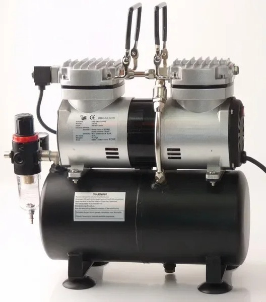 طقم ضاغط هواء صغير AS196 مع مس - مراجعة Airbrush Kit With Mini Compressor وسعره
