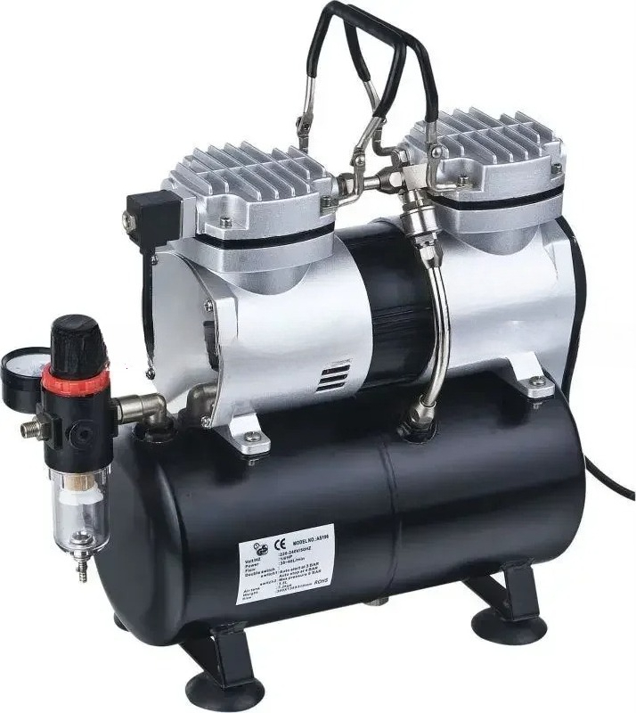 طقم ضاغط هواء صغير AS196 مع مس - مراجعة Airbrush Kit With Mini Compressor وسعره