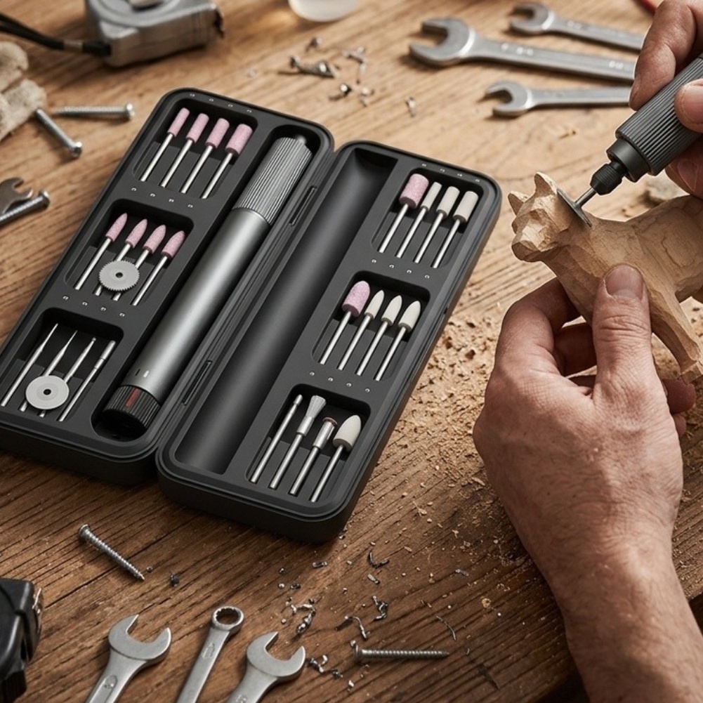 مجموعة أدوات دوارة لاسلكية مع  - مراجعة Cordless Rotary Tool Kit Accessories وسعره