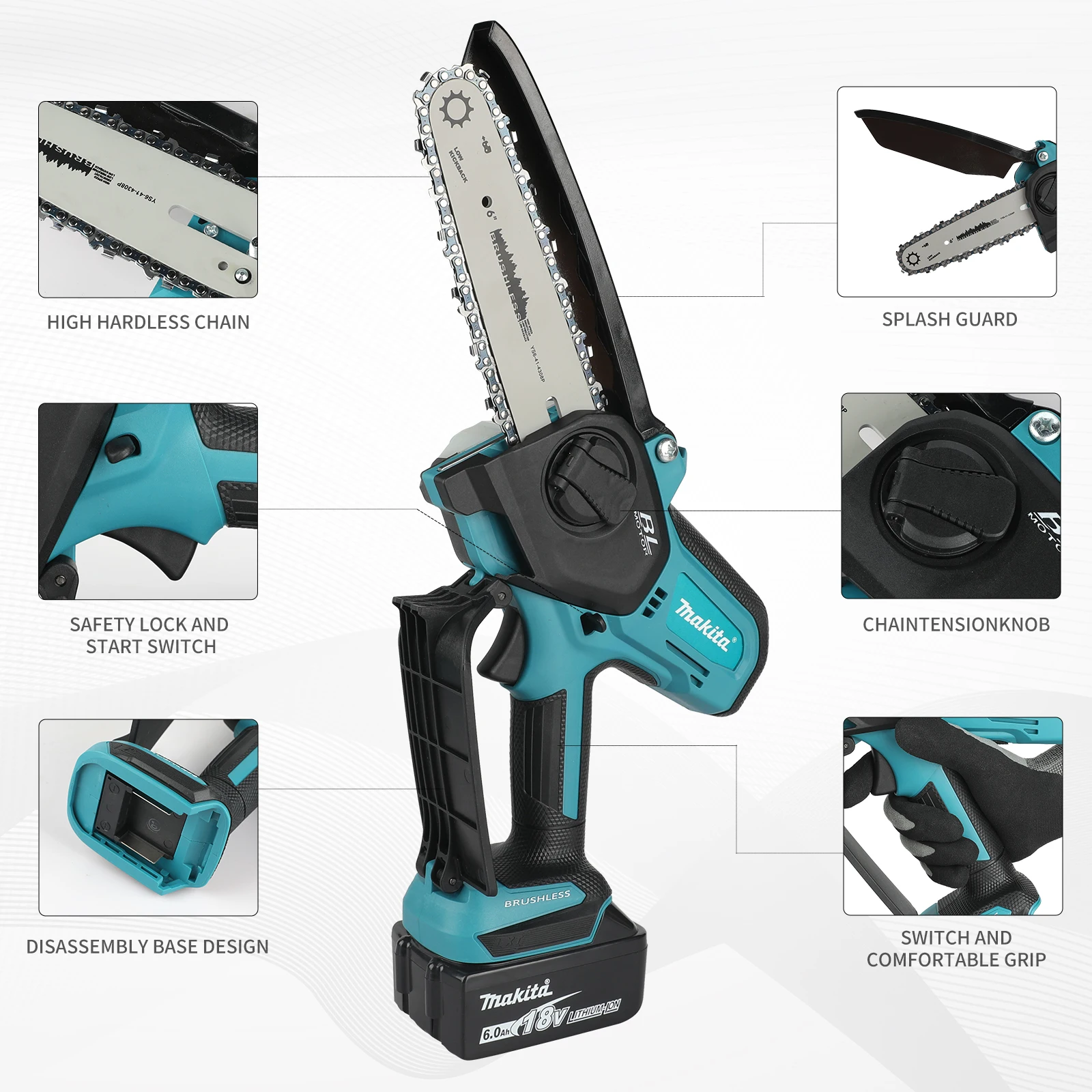 منشار سلسلة لاسلكي للأعمال الخ - مراجعة Mini Electric Chainsaw 6 Inch وسعره