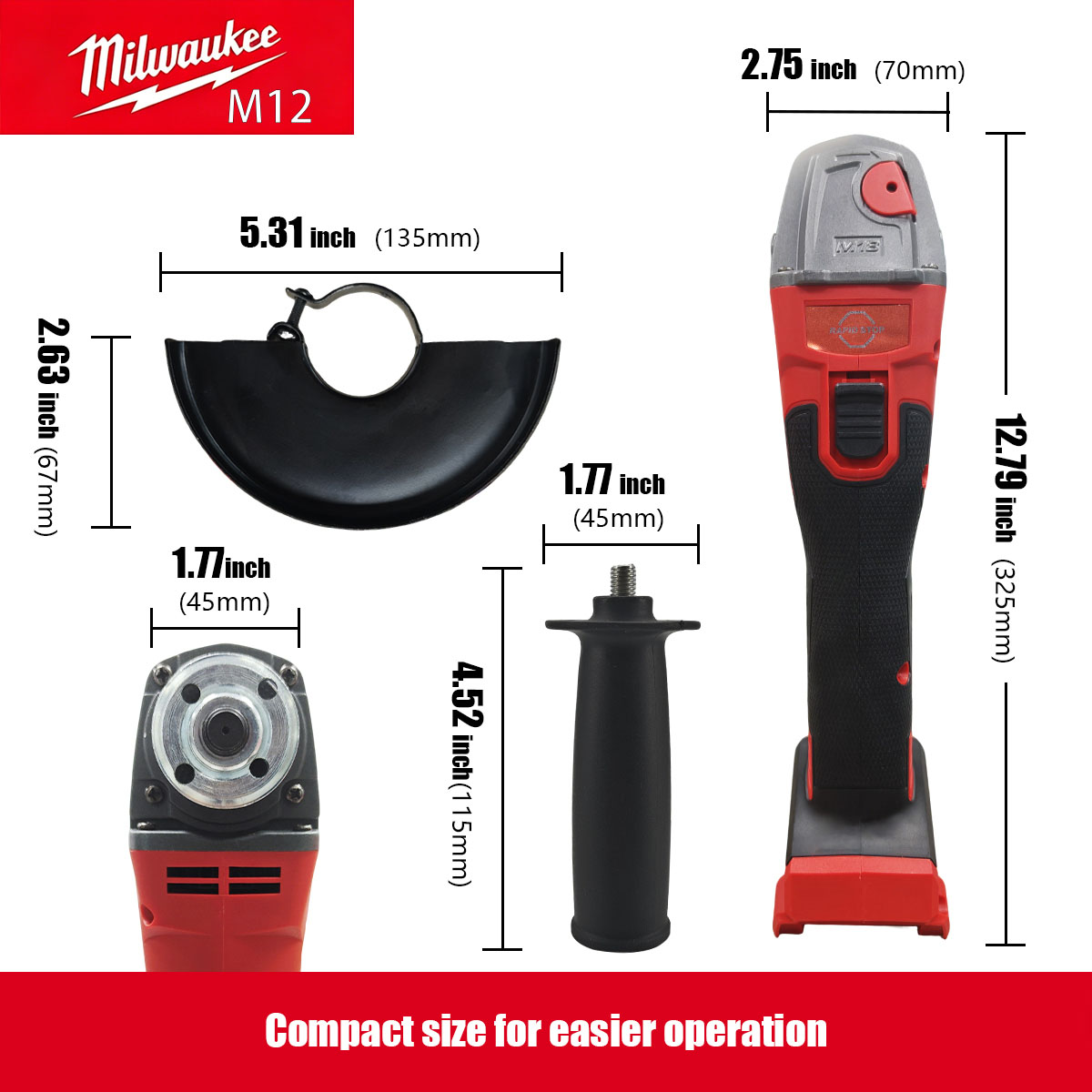 جلاخة زاوية ميلووكي M12 M18 بد - مراجعة Brushless Angle Grinder Battery Powered وسعره