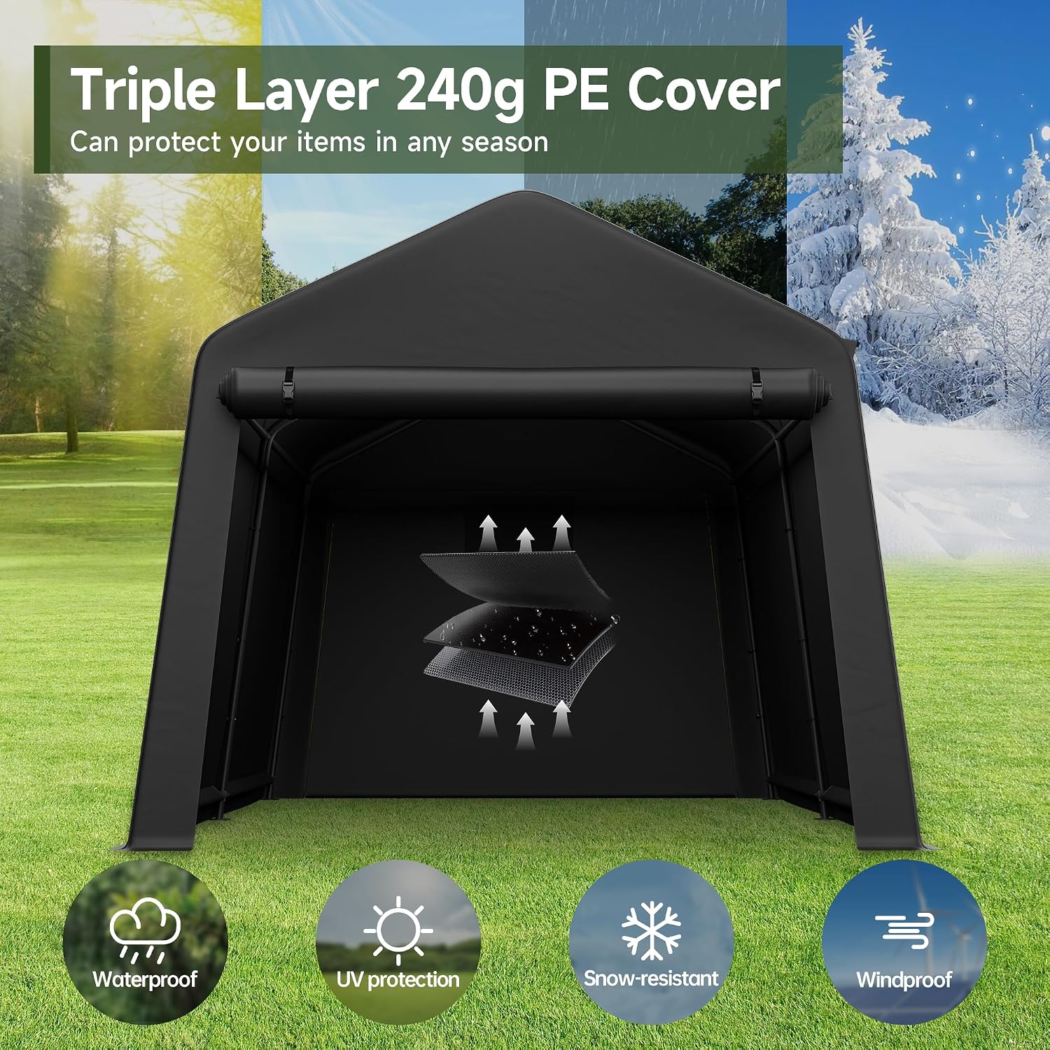 مخزن خارجي محمول 8x14 قدم مقاو - مراجعة Garden Tools وسعره