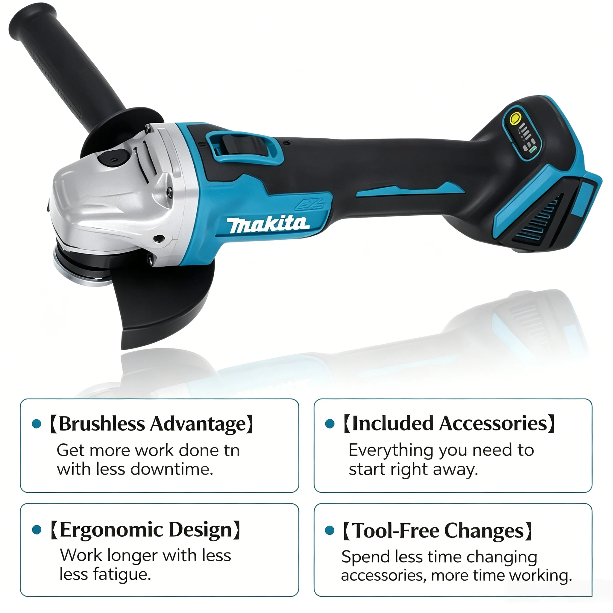 ماكيتا DGA504 جلاخة زاوية بدون - مراجعة Brushless Angle Grinder Battery Powered وسعره