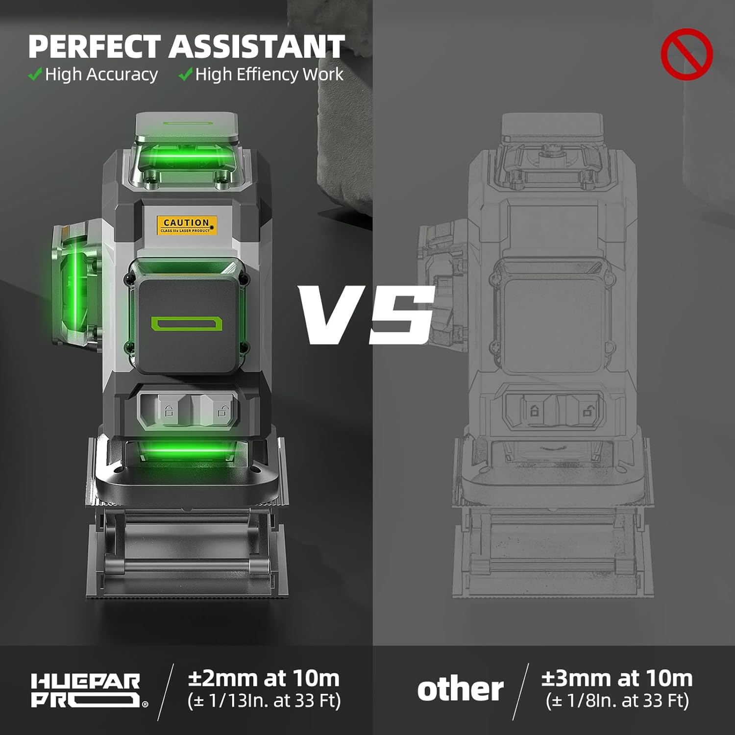 Huepar Professional 4D Cross L - مراجعة Laser Level 16 Lines 4D Green وسعره
