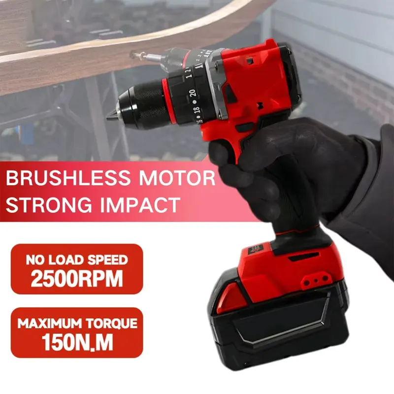 مثقاب كهربائي صغير بدون فرش، أ - مراجعة Brushless Cordless Electric Drill 18V وسعره