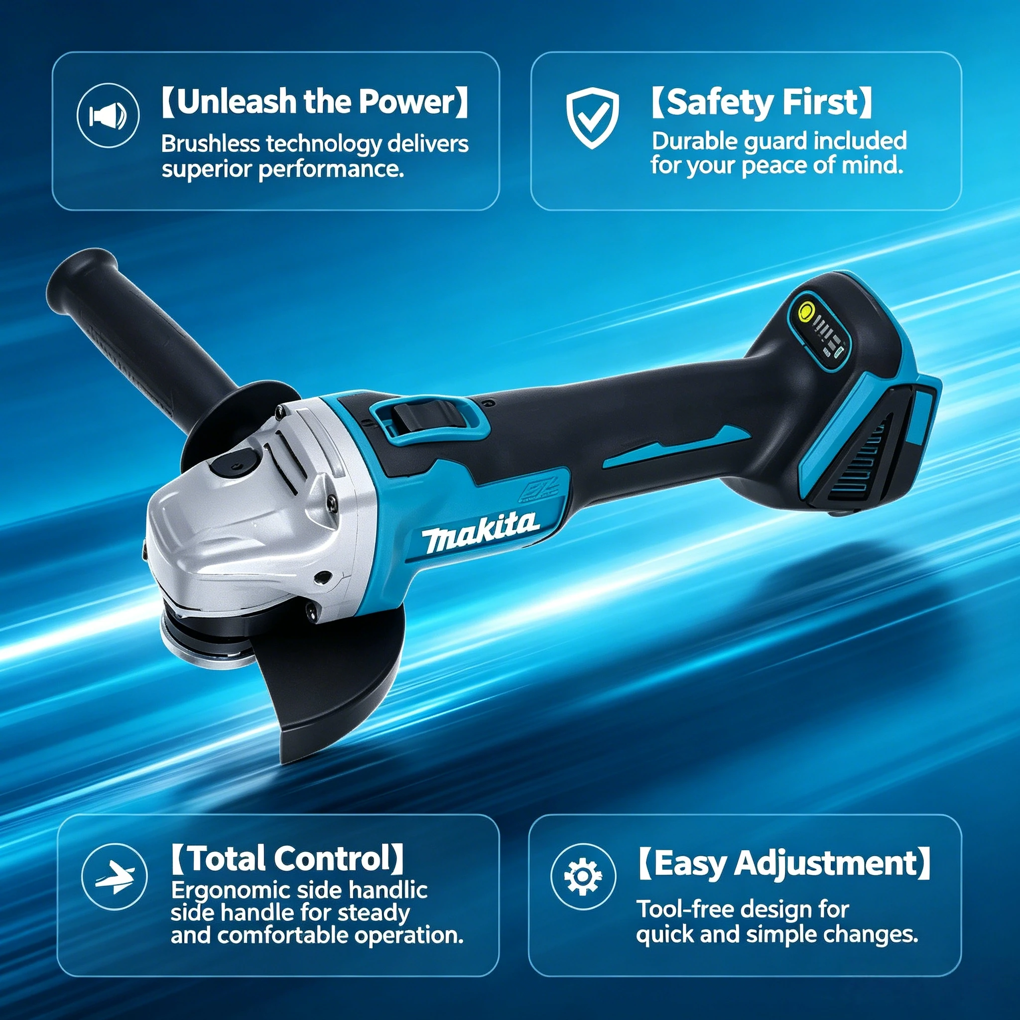 ماكيتا DGA404 جلاخة زاوية بدون - مراجعة Brushless Angle Grinder Battery Powered وسعره