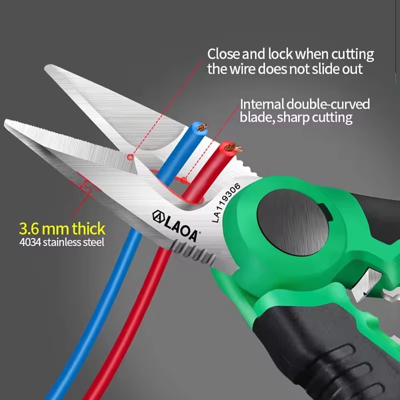 LAOA مقص كهربائي 6/7/8 بوصة سل - مراجعة Automatic Wire Stripper Cutter وسعره