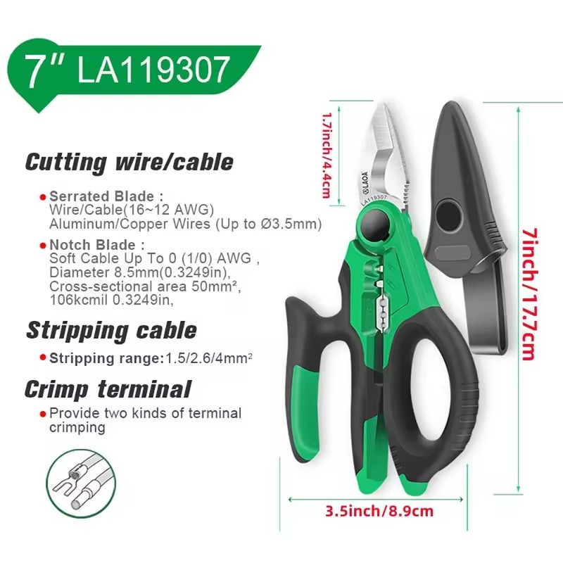 LAOA مقص كهربائي 6/7/8 بوصة سل - مراجعة Automatic Wire Stripper Cutter وسعره