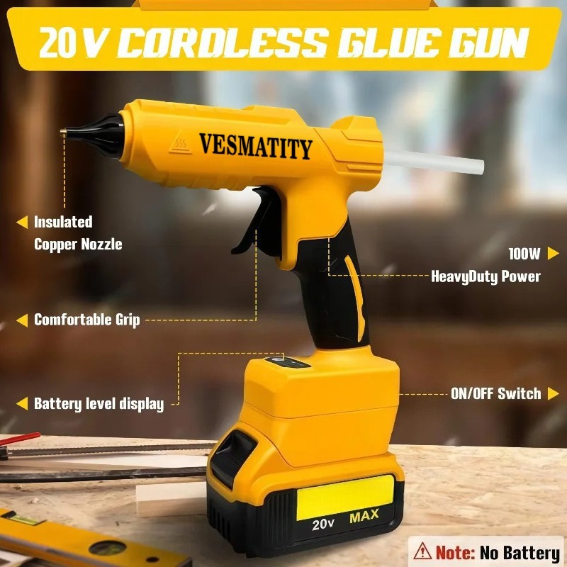 مسدس لاصق حراري كهربائي لاسلكي - مراجعة Hot Melt Glue Gun Cordless وسعره