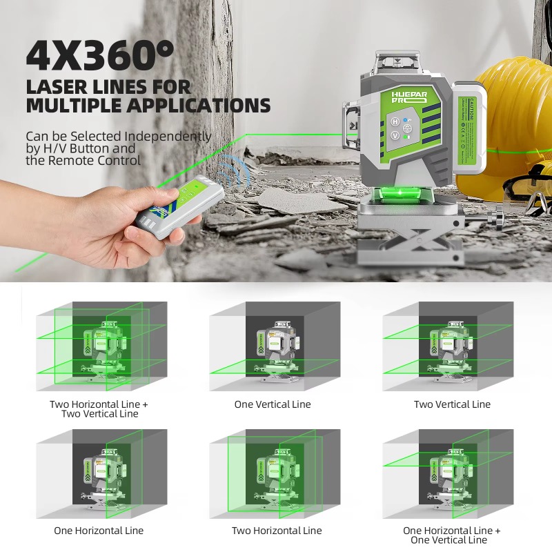 Huepar 2024 تصميم جديد 4D 16 خ - مراجعة Laser Level 16 Lines 4D Green وسعره