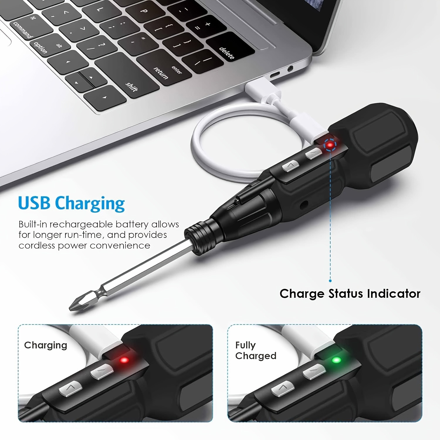 مفك كهربائي قابل لإعادة الشحن، - مراجعة Electric Screwdriver Rechargeable Usb وسعره